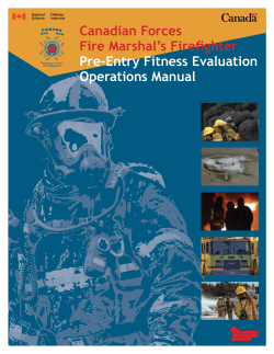 Canadian Forces Fire Marshal`s Firefighter Pre-Entry Fitness