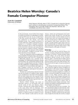 Beatrice Helen Worsley: Canada`s female computer pioneer