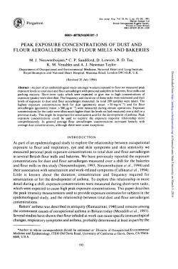peak exposure concentrations of dust and flour