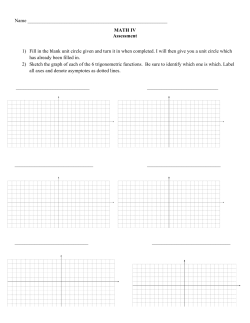 Name MATH IV Assessment 1) Fill in the blank unit circle given and tur
