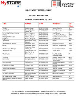 October 30, 2016 - Retail Council of Canada