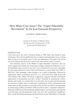 How Many Core Areas? The &ldquo;Upper Paleolithic Revolution&rdquo; In An