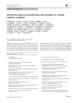 MeMoVolc report on classification and dynamics of volcanic