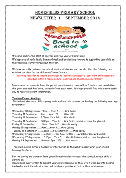 Parents Letter June 2001 - Homefields Primary School