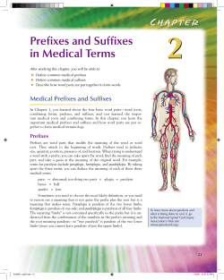 Prefixes and Suffixes in Medical Terms