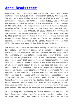 Anne Bradstreet