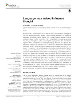 Language may indeed influence thought
