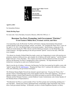 Bozeman Tea Party Promoting Anti-Government "Patriots:" Event