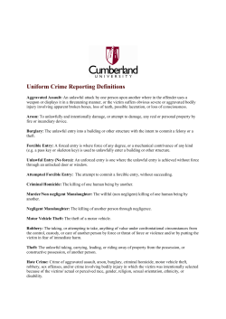 Uniform Crime Reporting Definitions