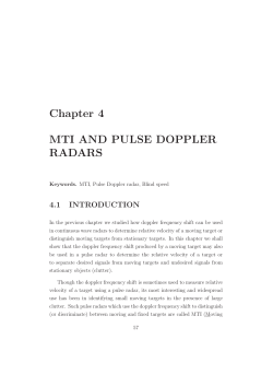 Chapter 4 MTI AND PULSE DOPPLER RADARS