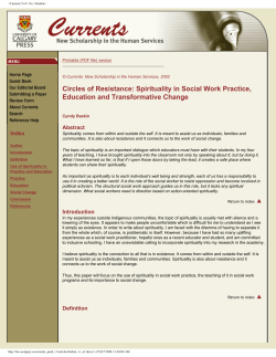 Circles of Resistance: Spirituality in Social Work