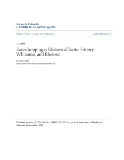 Eavesdropping as Rhetorical Tactic - e