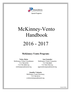 McKinney-Vento Handbook - Pasadena Memorial High School