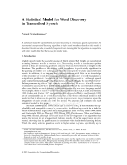 A Statistical Model for Word Discovery in Transcribed Speech