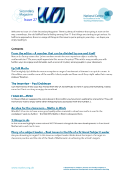 Contents From the editor &ndash; A number that can be divided by one and