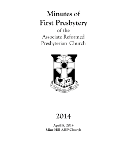 Minutes of First Presbytery 2014