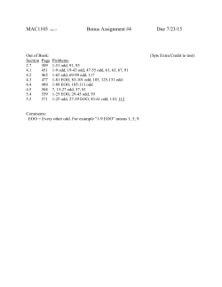 MAC1105 Sum 15 Bonus Assignment #4 Due 7/23/15