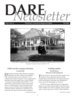 1 DARE and the Louisiana Purchase Funding Update