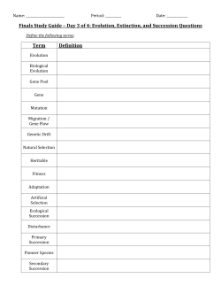 Finals Study Guide &ndash; Day 3 of 4: Evolution, Extinction, and