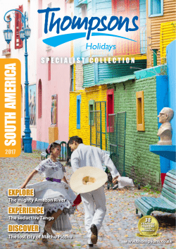 South AmericA - Thompsons Holidays