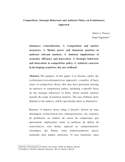 Competition, Strategic Behaviour and Antitrust Policy: an Evolu