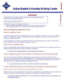 Semicolons - Dallas Baptist University