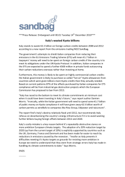 Italy`s wasted Kyoto billions