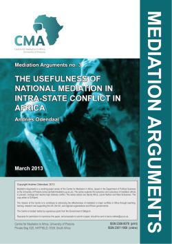 The Usefulness of National Mediation in Intra