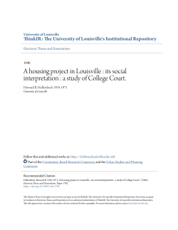 A housing project in Louisville : its social interpretation
