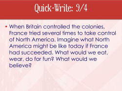 The War for Independence