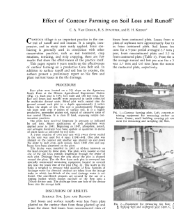 Effect of Contour Farming on Soil Loss and Runoff1
