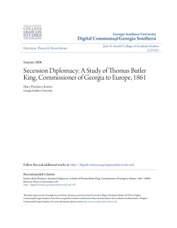 Secession Diplomacy: A Study of Thomas Butler King