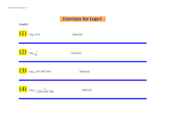 Exercises for Logs-I