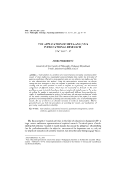 the application of meta-analysis