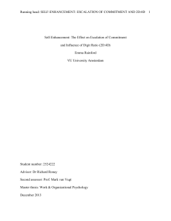 SELF-ENHANCEMENT: ESCALATION OF