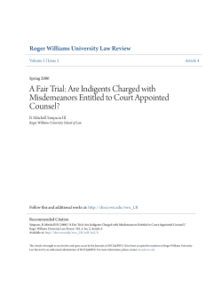 A Fair Trial: Are Indigents Charged with