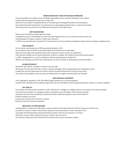 FRANKLIN ROOSEVELT TAKES ON THE GREAT DEPRESSION