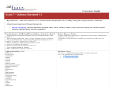 Grade 7 Standard 1.1 Mixtures