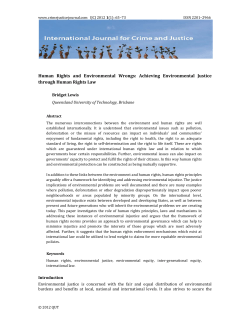 Human Rights and Environmental Wrongs: Achieving Environmental