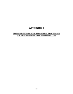 Stormwater Appendix I