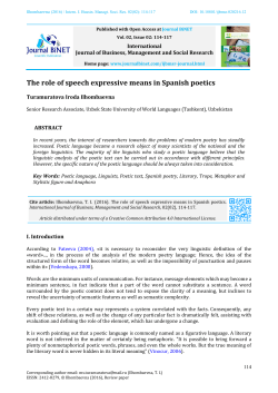 The role of speech expressive means in Spanish poetics