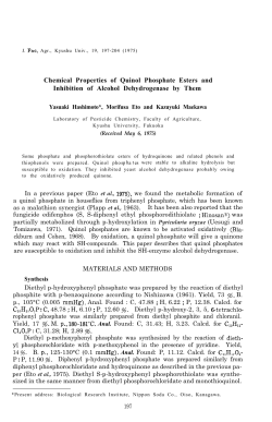 Chemical Properties of Quinol Phosphate Esters and Inhibition of