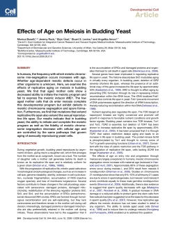 Effects of Age on Meiosis in Budding Yeast