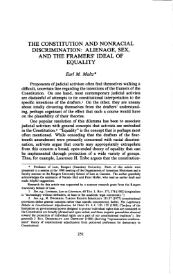 THE CONSTITUTION AND NONRACIAL DISCRIMINATION