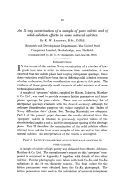 An X-ray examination of a sample of pure calcite and of solid