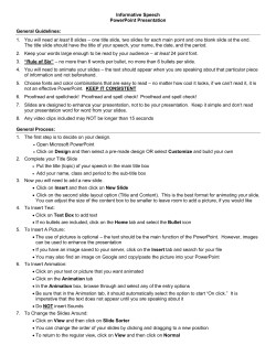 Informative Speech PowerPoint Guidelines