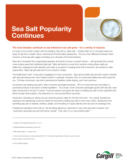 Sea Salt Popularity Continues
