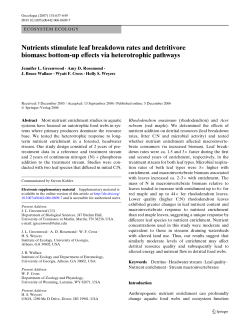 Nutrients stimulate leaf breakdown rates and detritivore