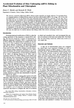 Accelerated Evolution of Sites Undergoing mRNA Editing in Plant