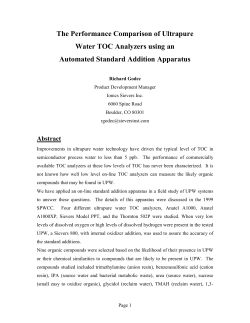 The Performance Comparison of Ultrapure Water TOC Analyzers